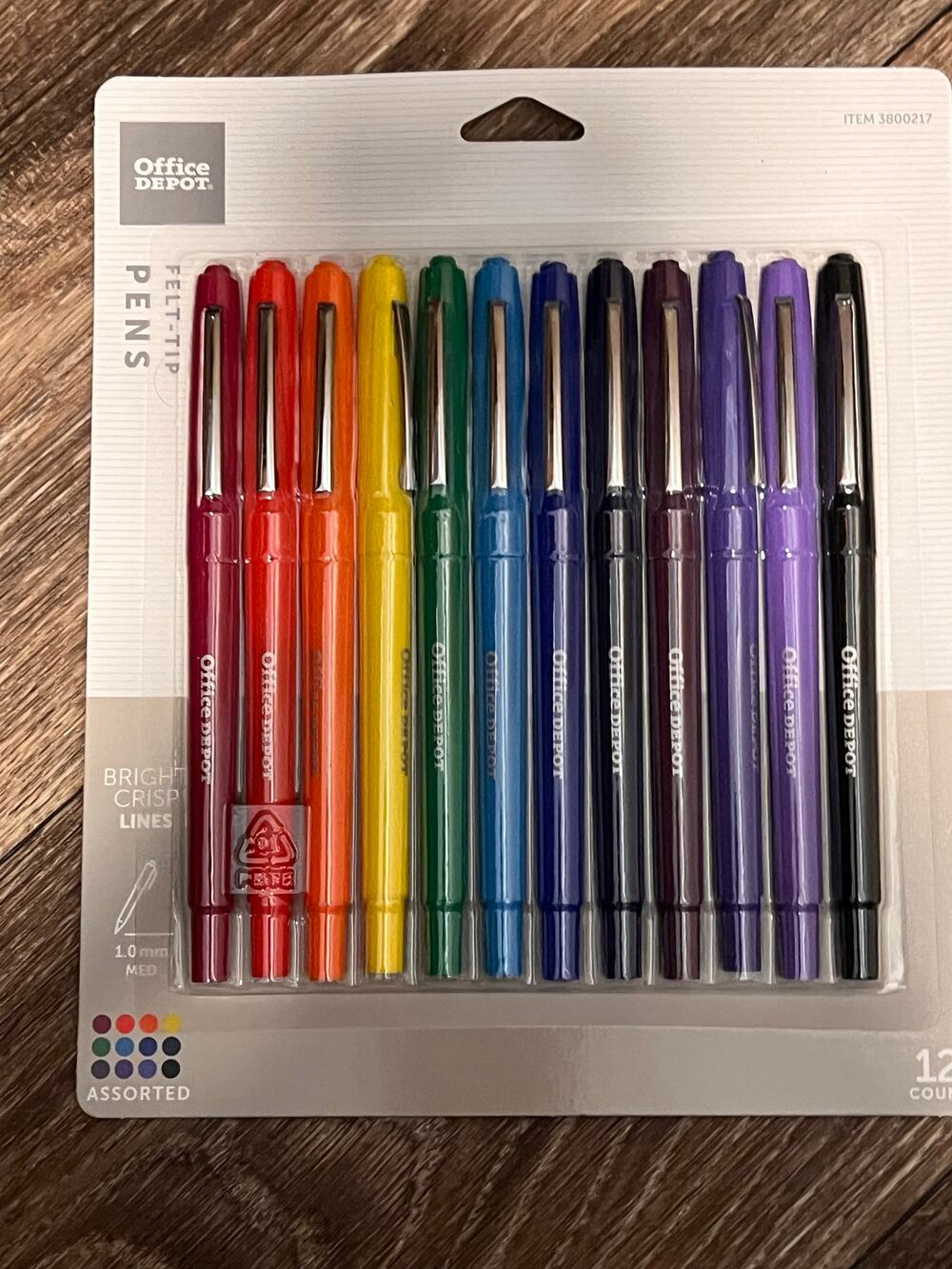 Office Depot Felt Tip Pens Markers 12 Colors New